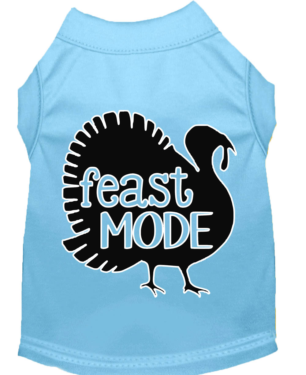 Feast Mode Screen Print Dog Shirt Baby Blue Sm